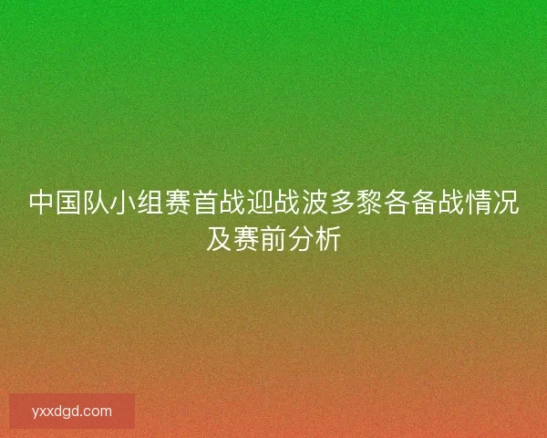 中国队小组赛首战迎战波多黎各备战情况及赛前分析